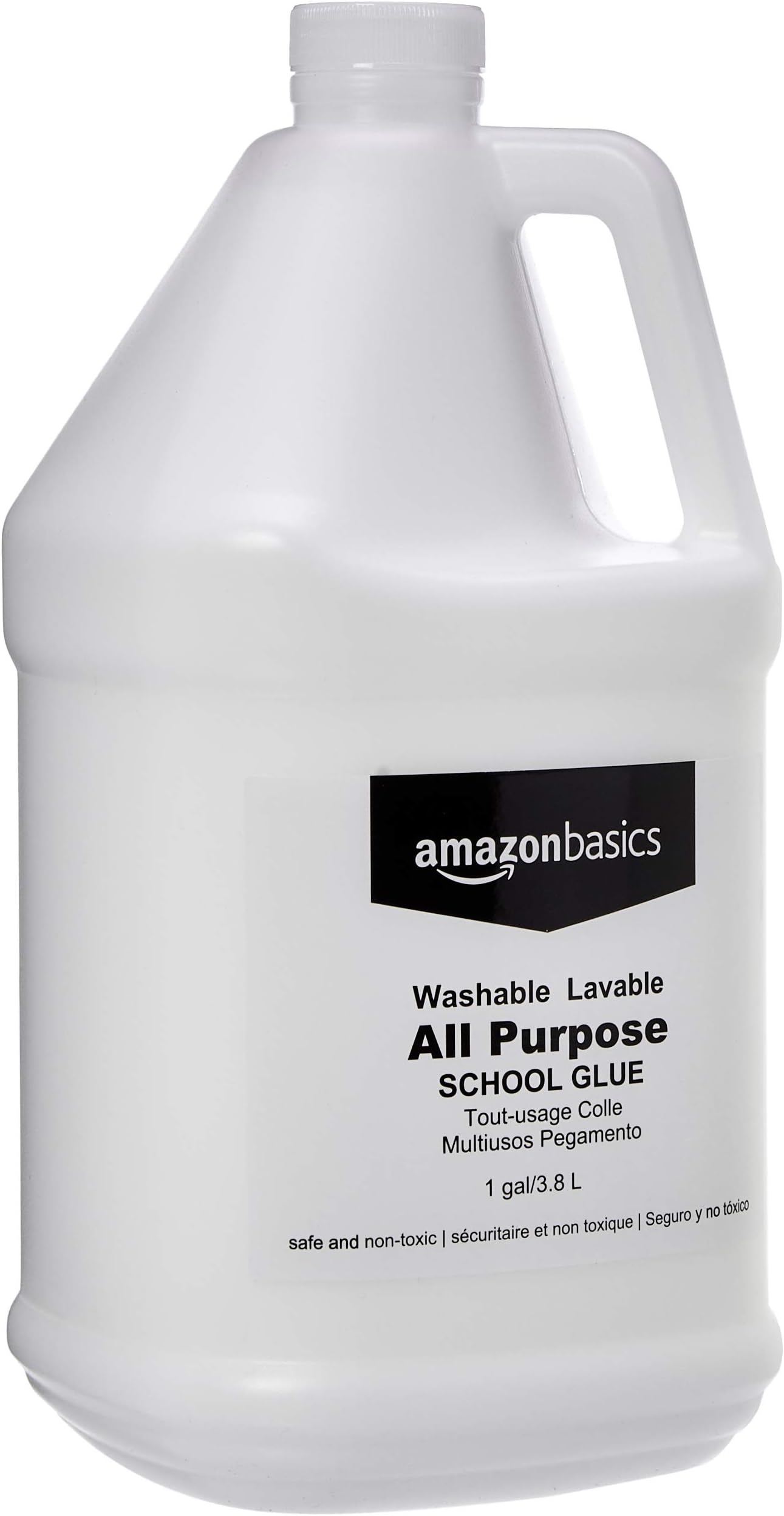 All Purpose Washable School Classroom Liquid Glue, Great for Making Slime, No-Run Formula, 1 Gallon Bottle, 2-Pack, White