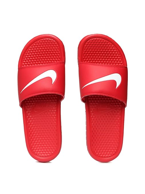 red nike flip flops