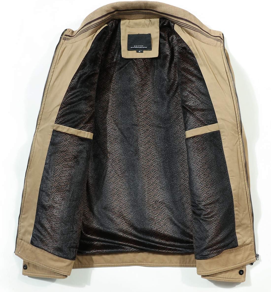 Itemnew Man's Basic Collared Full-Zip Fleece Lined Twill-Corduroy Cotton Work Windbreaker Jacket