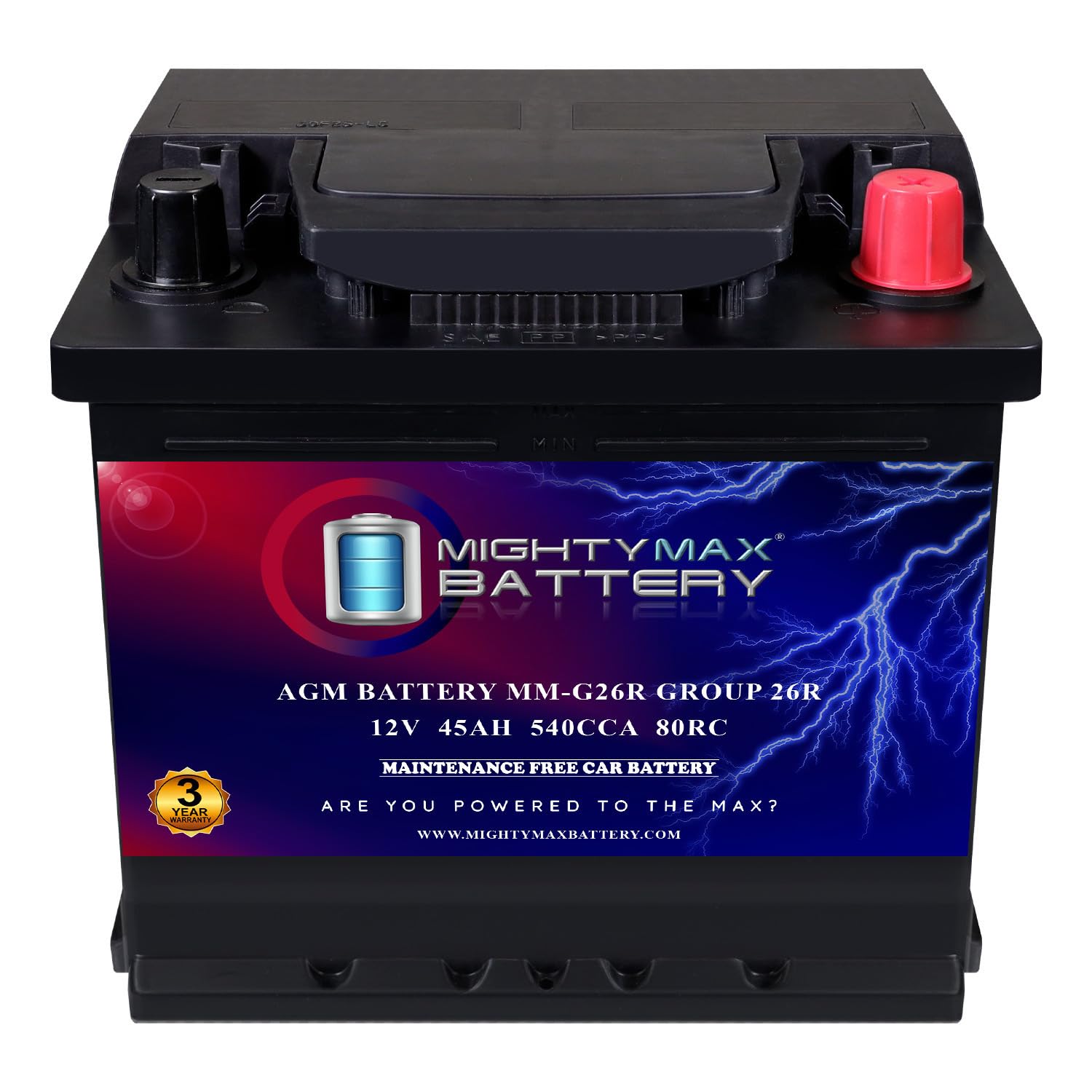 Amazon.com: Mighty Max Battery MM-G26R BCI Group 26R 12V 45AH