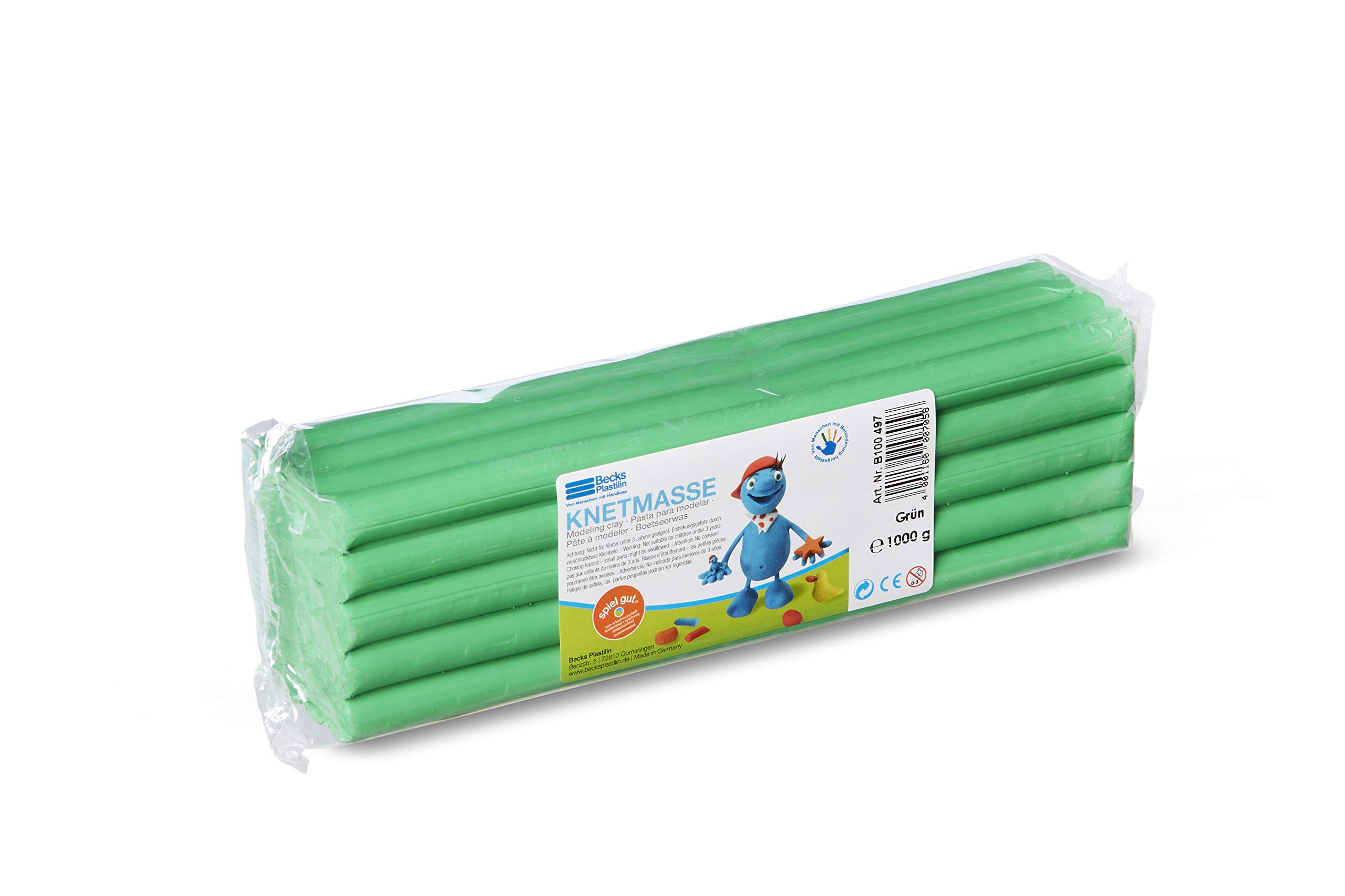 Becks Plastilin- plastilina, Color Verde, 1000 g (B100497)