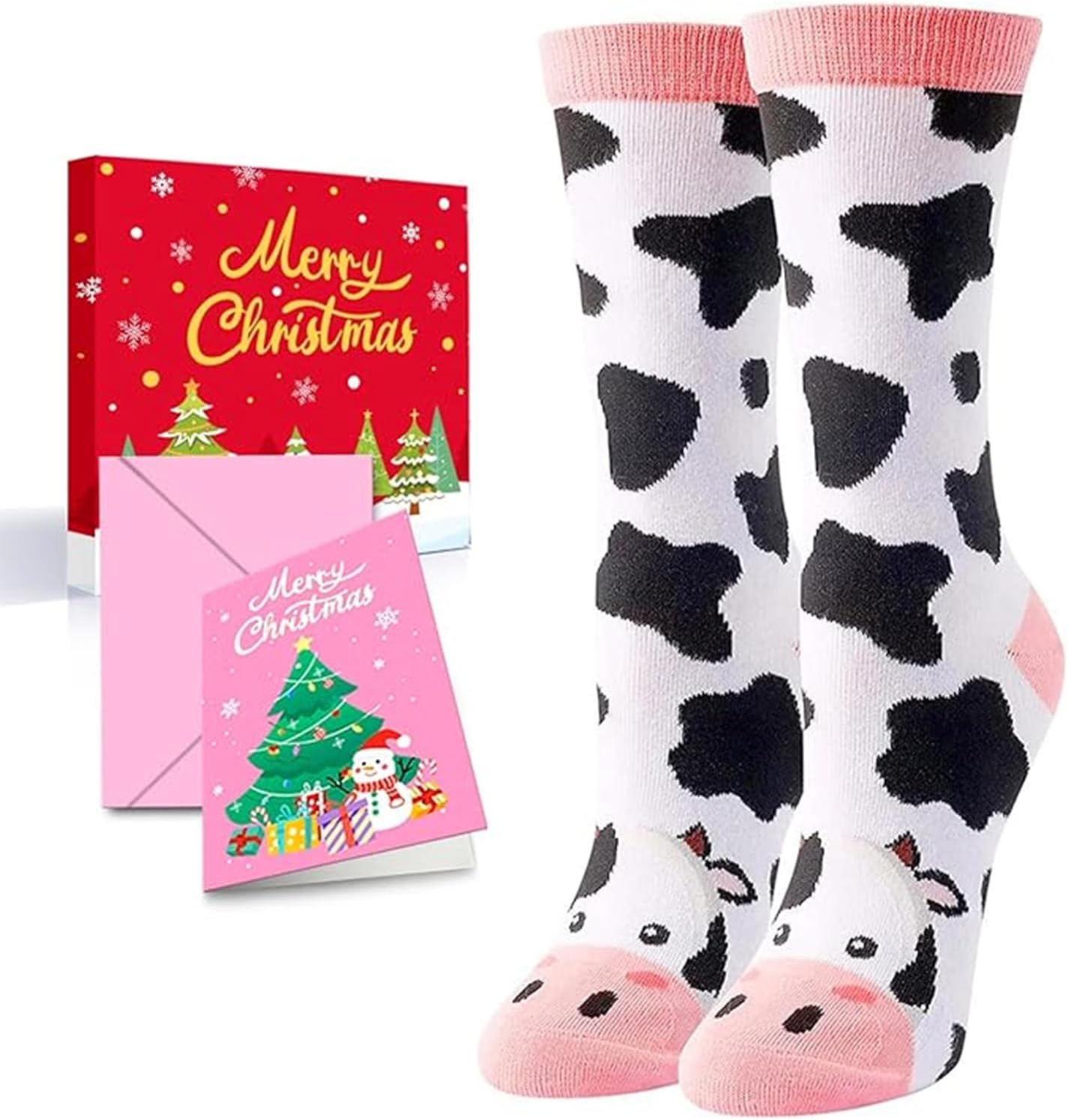 HAPPYPOP Animal Gifts for Women - Novelty Chicken Fox Cow Print Socks for Animal Lovers