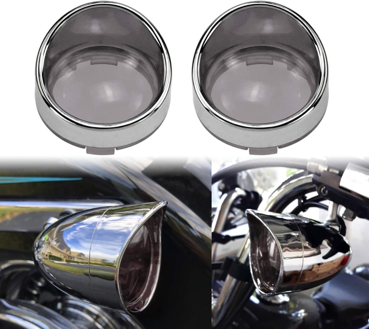 YHMTIVTU Bullet Turn Signal Visors Lights Lens Covers Fit for Harley