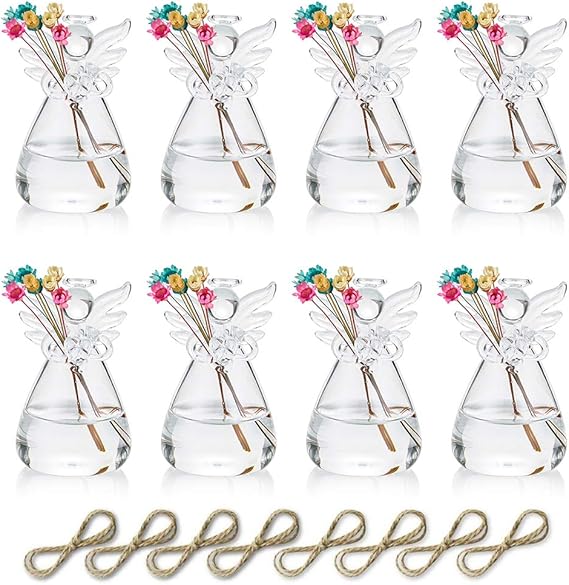 Sziqiqi Glass Guardian Angel Vases Tiny Bud Vases Bulk for