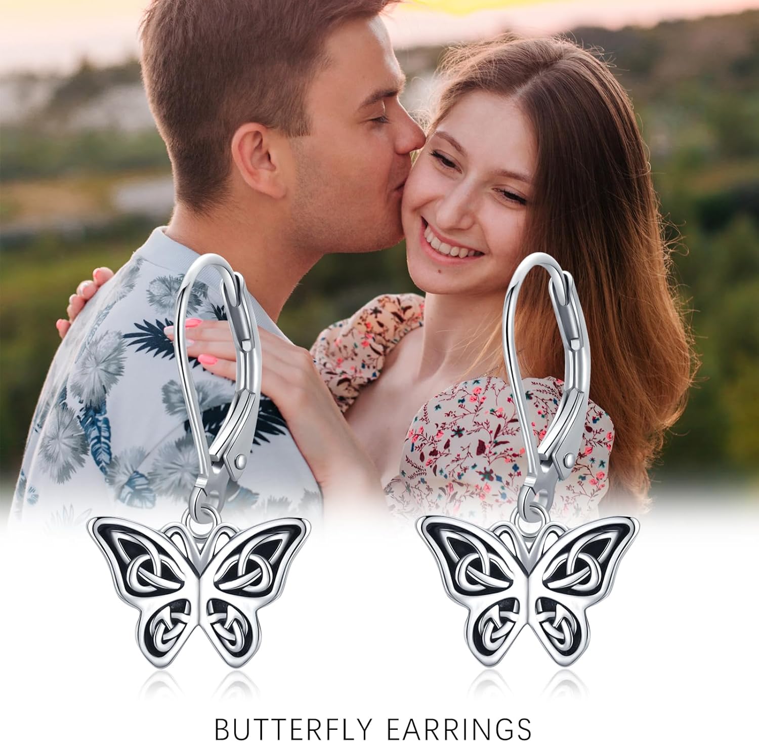 Butterfly Earrings 925 Sterling Silver Celtic Butterfly Studs Earrings for Women Celtic Butterfly Jewelry Gifts for women Girls - Image 6