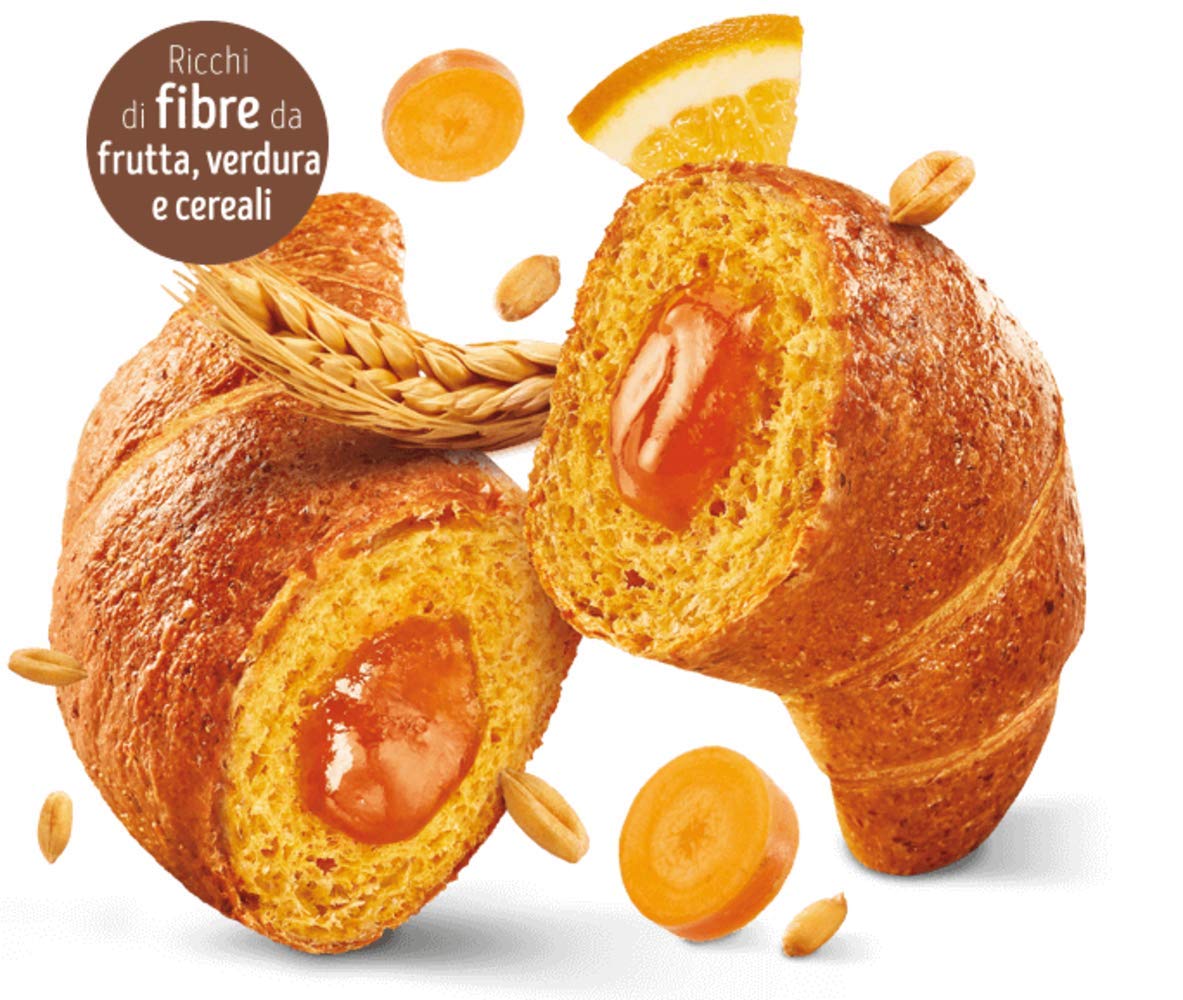 Misura Croissants Fibrextra Orange, Carotte et Citrouille | 100% Farine intégrale | Pack de 300 grammes