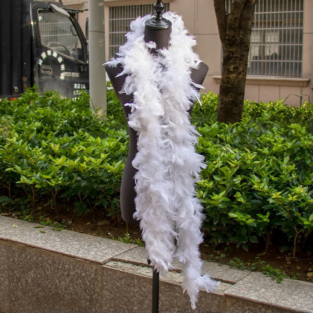 GUOZIF 2M Turkey Marabou Feathers Boa Colored Plumas Dress Shawl DIY Craft Wedding Scarf Decor Sewing Costume Trims Accessories