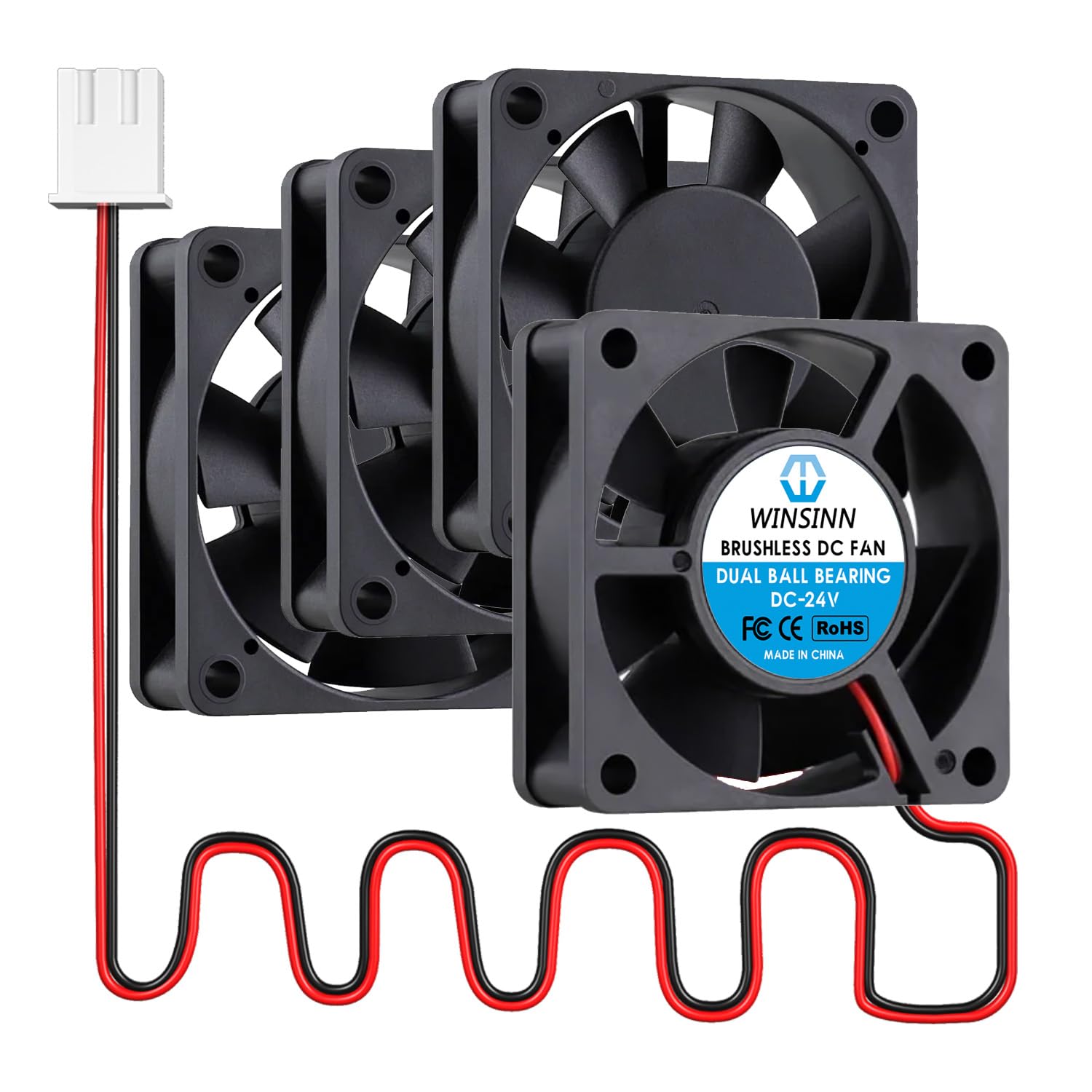 Amazon.com: WINSINN DC 60mm Fan 24V 6020 Dual Ball Bearing