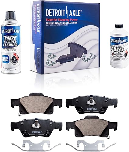Miniatura 118 de Detroit Axle - Kit de freno para pastillas de freno de cerámica Ford Mustang Base GT 2000 2001 2002 2003 con repuesto de hardware delantero y trasero