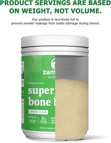 Miniatura 8 de Zammex Proteína en Polvo de Caldo de Hueso Plus Súper Alimento (Sabor Cúrcuma), 8g de Proteína Hidrolizada con Vitamina D, para Piel Saludable,
