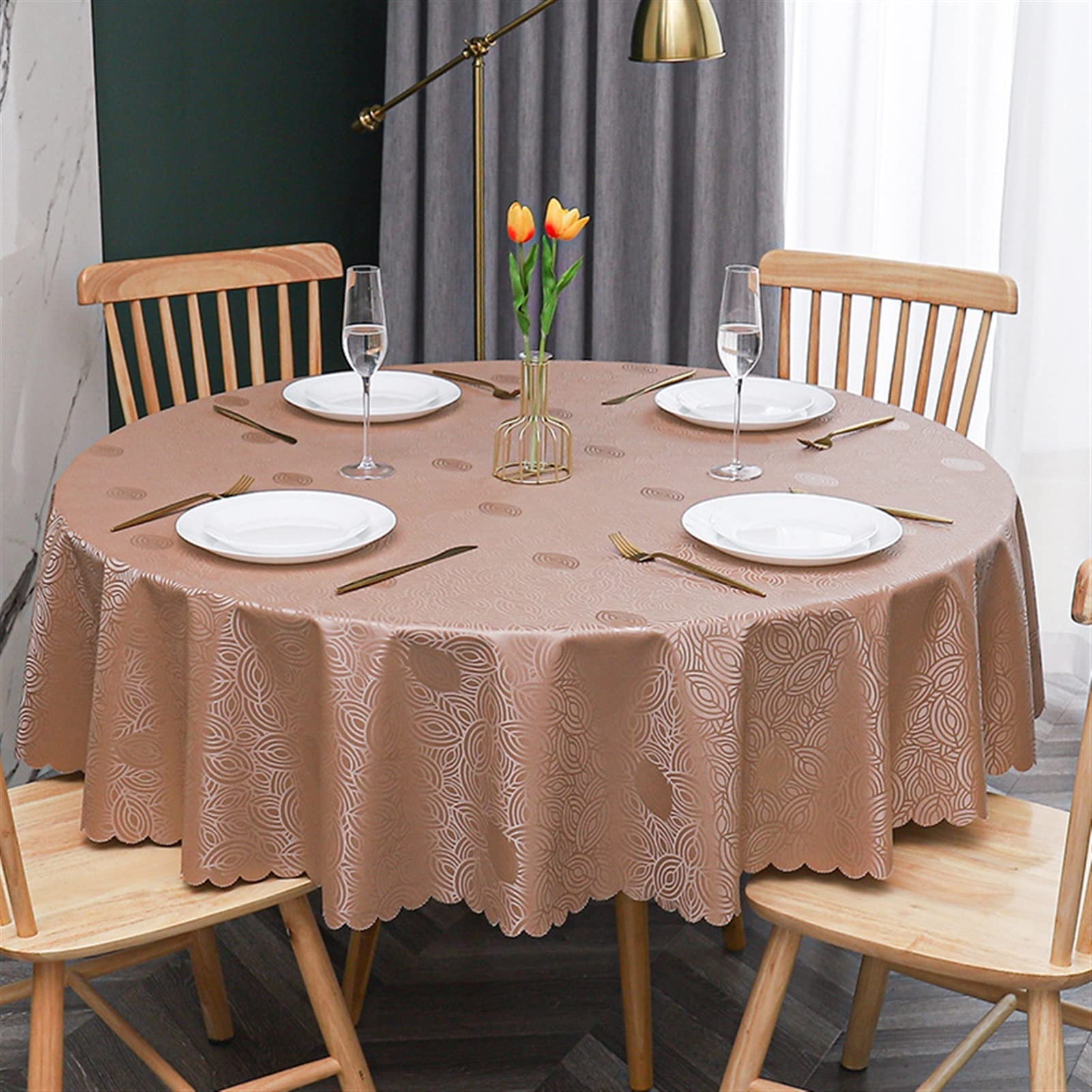 Nappe ronde PVC de qualité supérieure pour décoration d'hôtel et restaurant