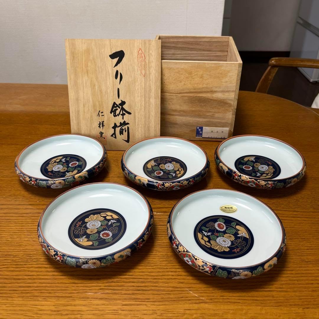山中塗 お椀 吸物椀 本金 骨董 手描 時代蒔絵 5脚 G58 山中