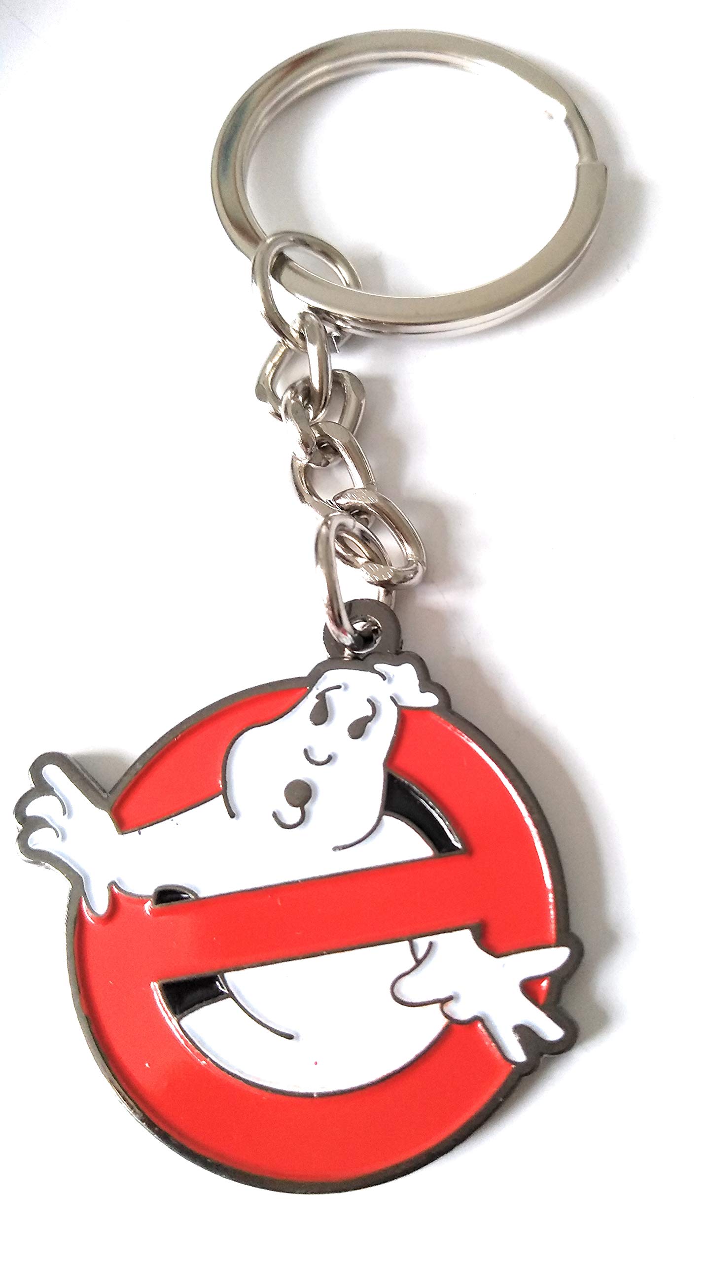 Pin Mania Red White Ghostbusters Logo Insignia Metal Enamel Keyring Keychain Keyfob Ghost Busters