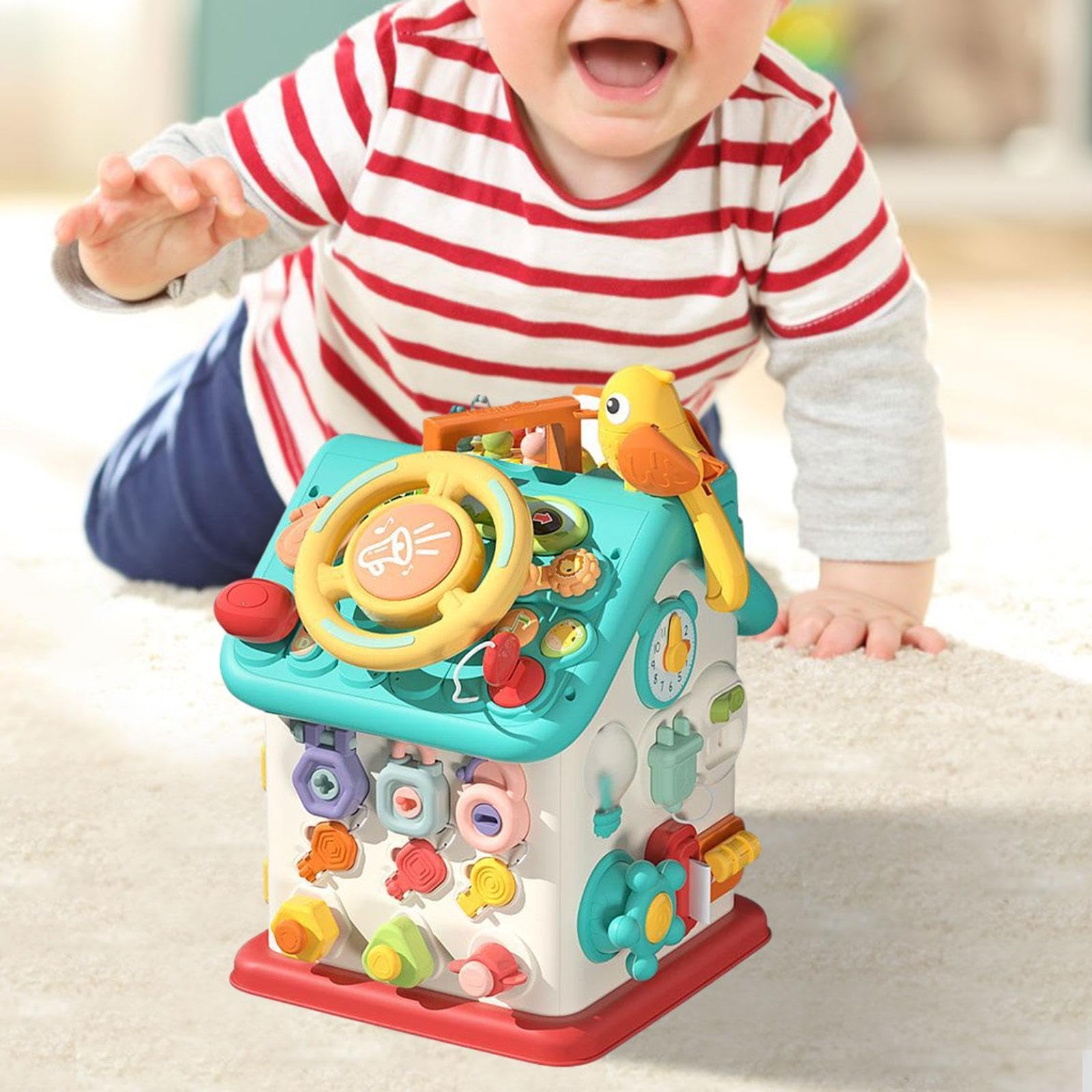 Busy Cube Aktivitätsbrett, Lernspielzeug, Formensortier Und Zuordnungsspiel, Sinnesbrett für Kinder