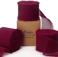 Vista 7 de Ribbli Cinta de gasa blanca – 1.5 pulgadas x 30 yardas, seda hecha a mano, gasa con flecos para invitaciones de boda, envoltura de regalos, ramos