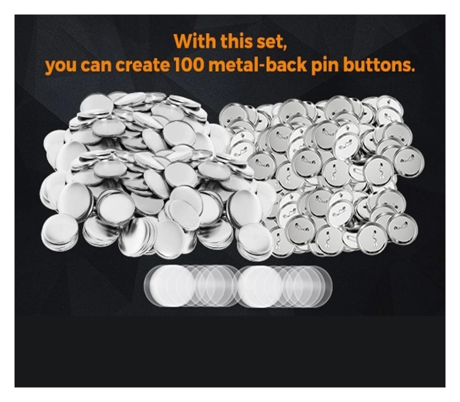Metalowa maszyna do produkcji przypinek 25 mm, 32 mm, 37 mm, 58 mm, 75 mm, części do maszyn, 100 szt., materiały do ​​produkcji przypinek ręcznych(58mm)