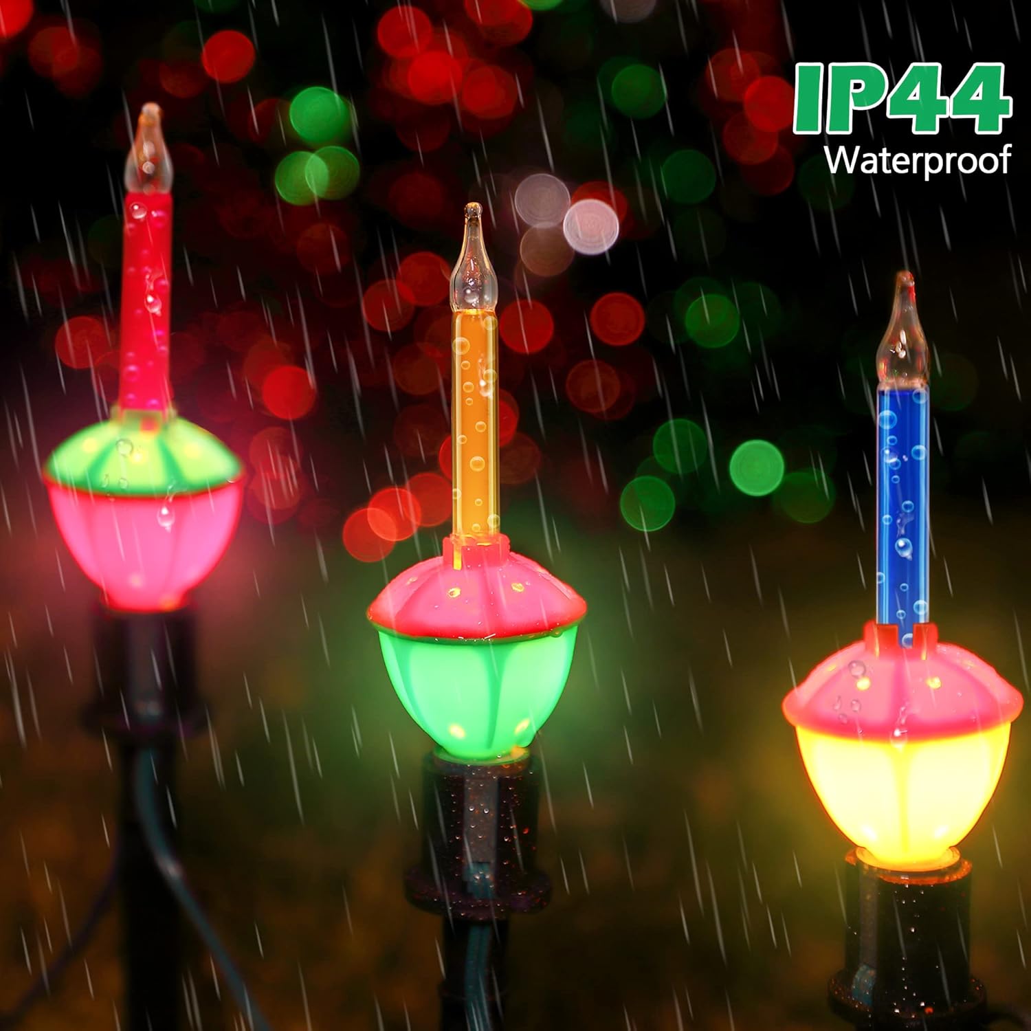 Sumind 2 Set 18 Feet Christmas Pathway Lights, 10 Bubble Light Bulbs Plug in Walkway Lights, Connectable Waterproof Path Light for Outdoor Yard Holiday Sidewalk Driveway Xmas Decoration
