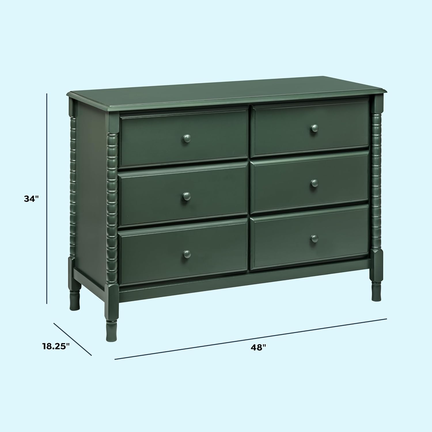 Davinci Jenny Lind Spindle 6-Drawer Dresser in