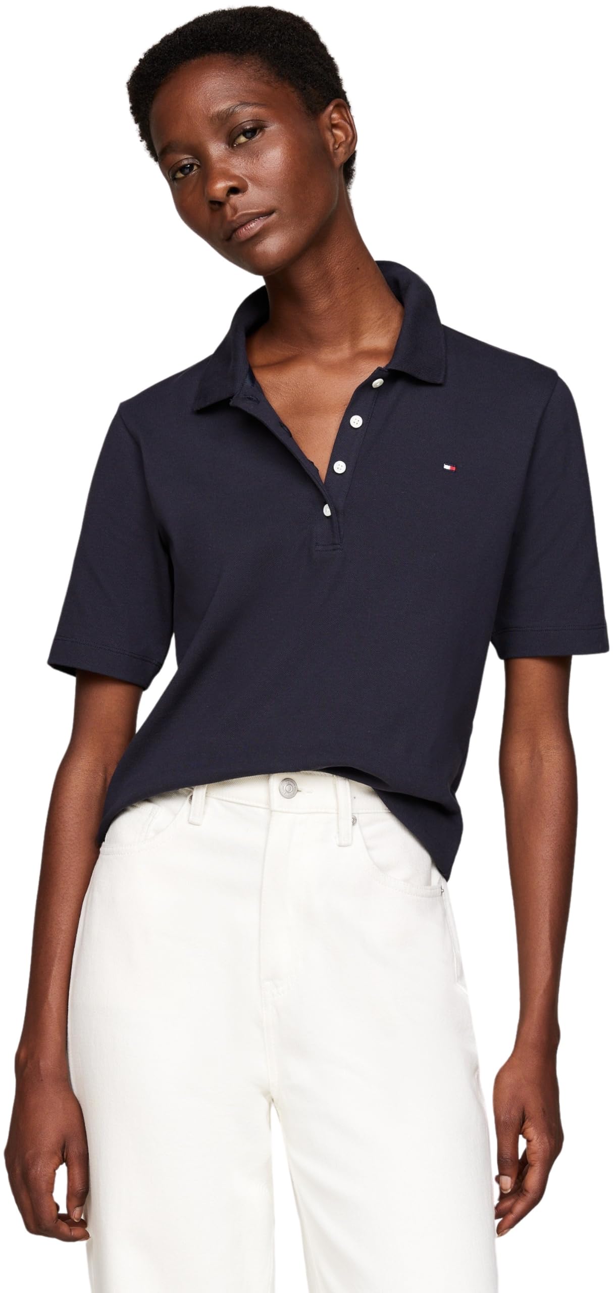 Tommy Hilfiger Damen Poloshirt Kurzarm Regular Fit
