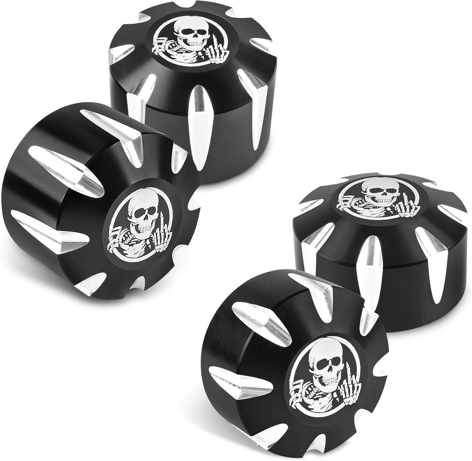 Skull Style Front and Rear Axle Nut Cover Caps Kit for Can-Am Spyder GS/RS RT ST F3 2018-2025