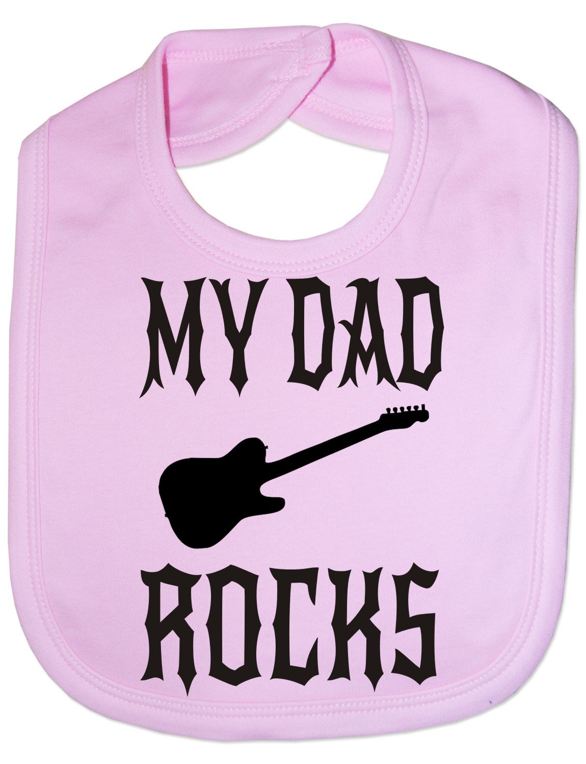 Print4U My Dad Rocks - Funny Baby/Toddler/Newborn Bib - Baby Gift pink