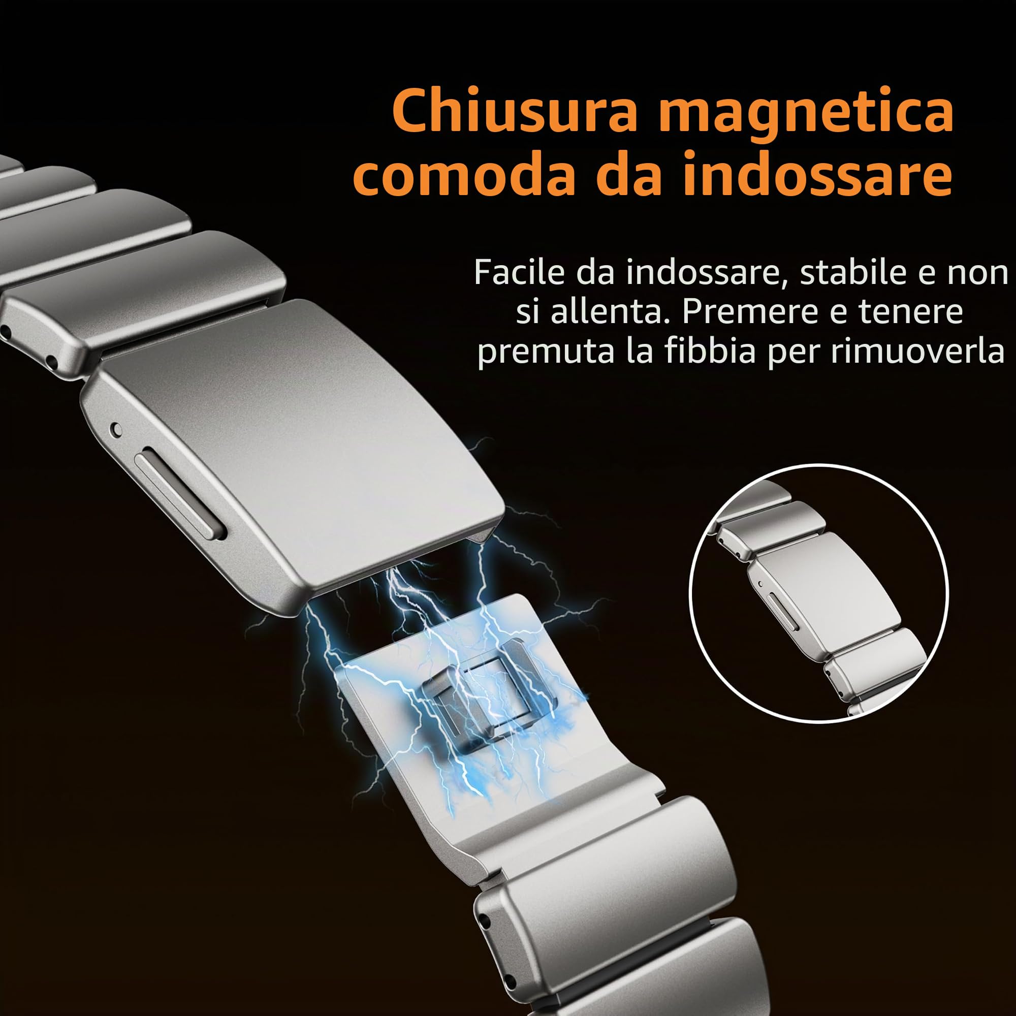 Cinturino in titanio compatibile con Apple Watch Ultra 3/2/1 49 mm, titanio silicone doppio strato, chiusura magnetica, cinturino di ricambio per iWatch Series11