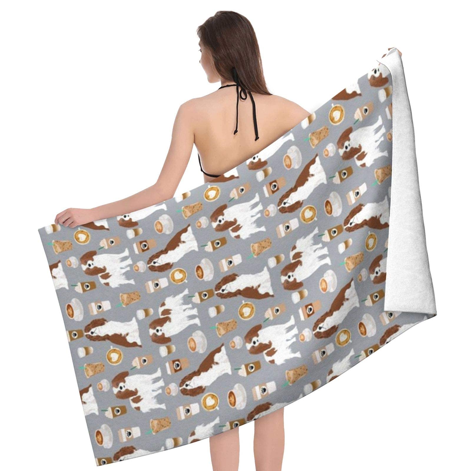 EgoMed Serviette 30 x 70 cm, Serviette à Main, Serviettes de Bain Douces pour Cuisine, Hôtel, Salle de Sport, Buanderie, Cocker Spaniel Brown Spaniel Sad Dogs Dogs Pets
