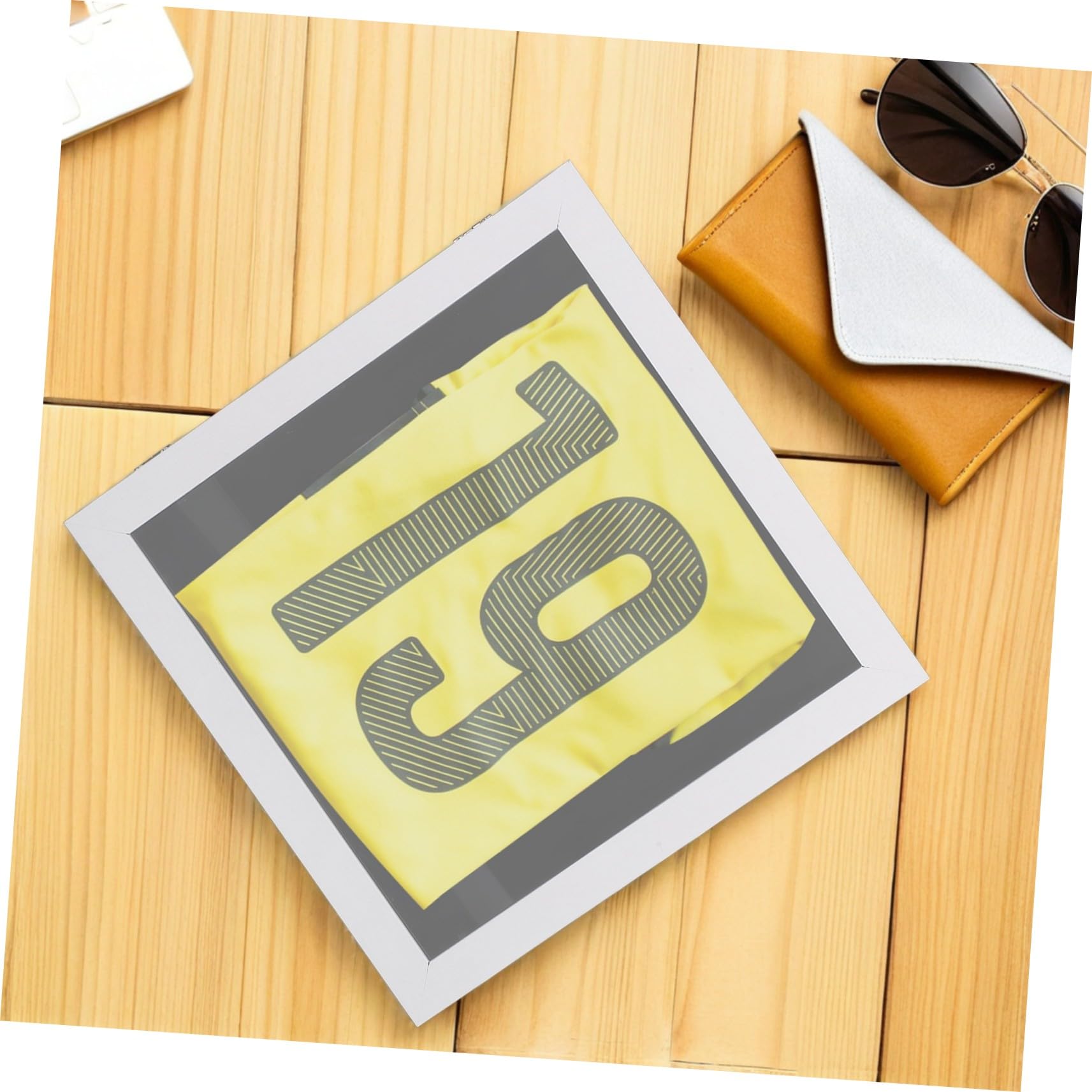Espositore in Legno per Maglie con Vetro Trasparente Grande Cornice per Esposizion Tavolo Parete per Uniformi e Cimeli Sportivi