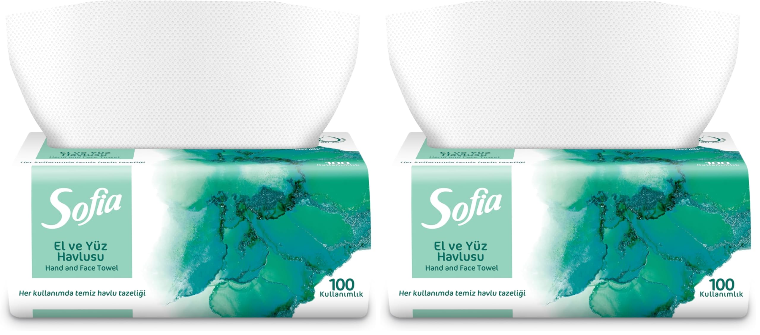 Sofia El ve Yüz Havlusu 100'lü 2li paket