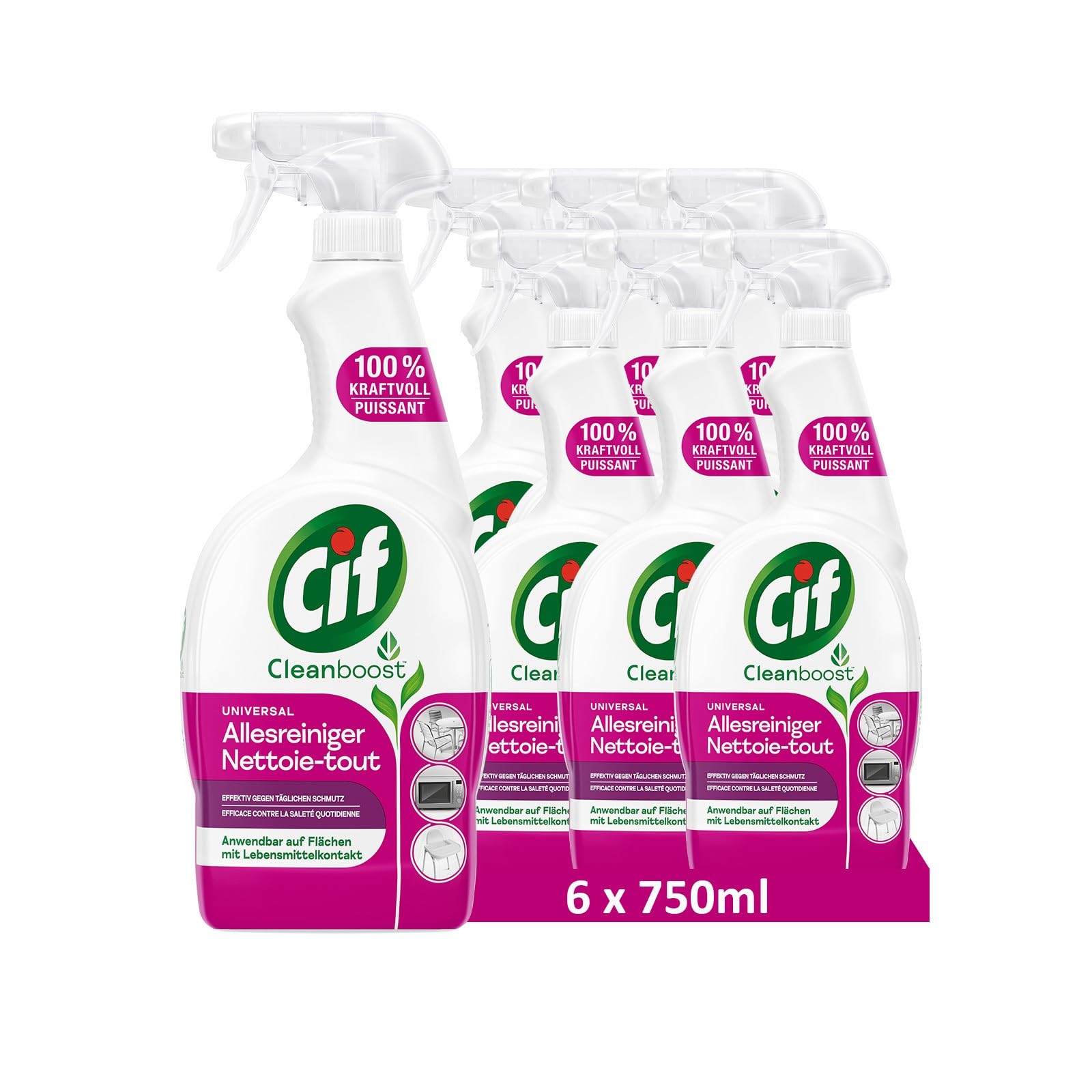 Cif Limpiador multiusos universal, 750 ml (6 unidades de 750 ml)