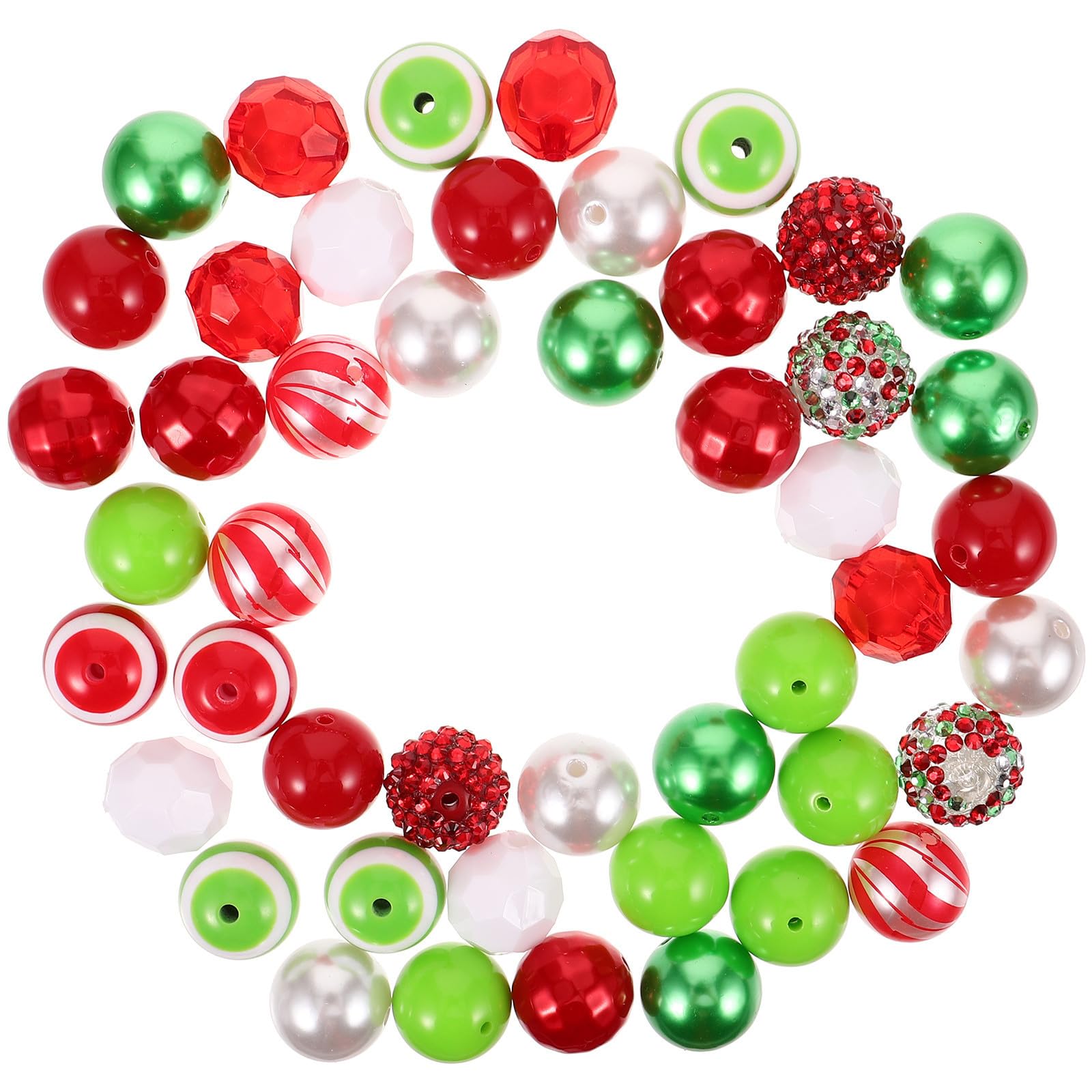 FRCOLOR 5 Confezioni Perline Acriliche Rotonde Miste per Fai, Natale,