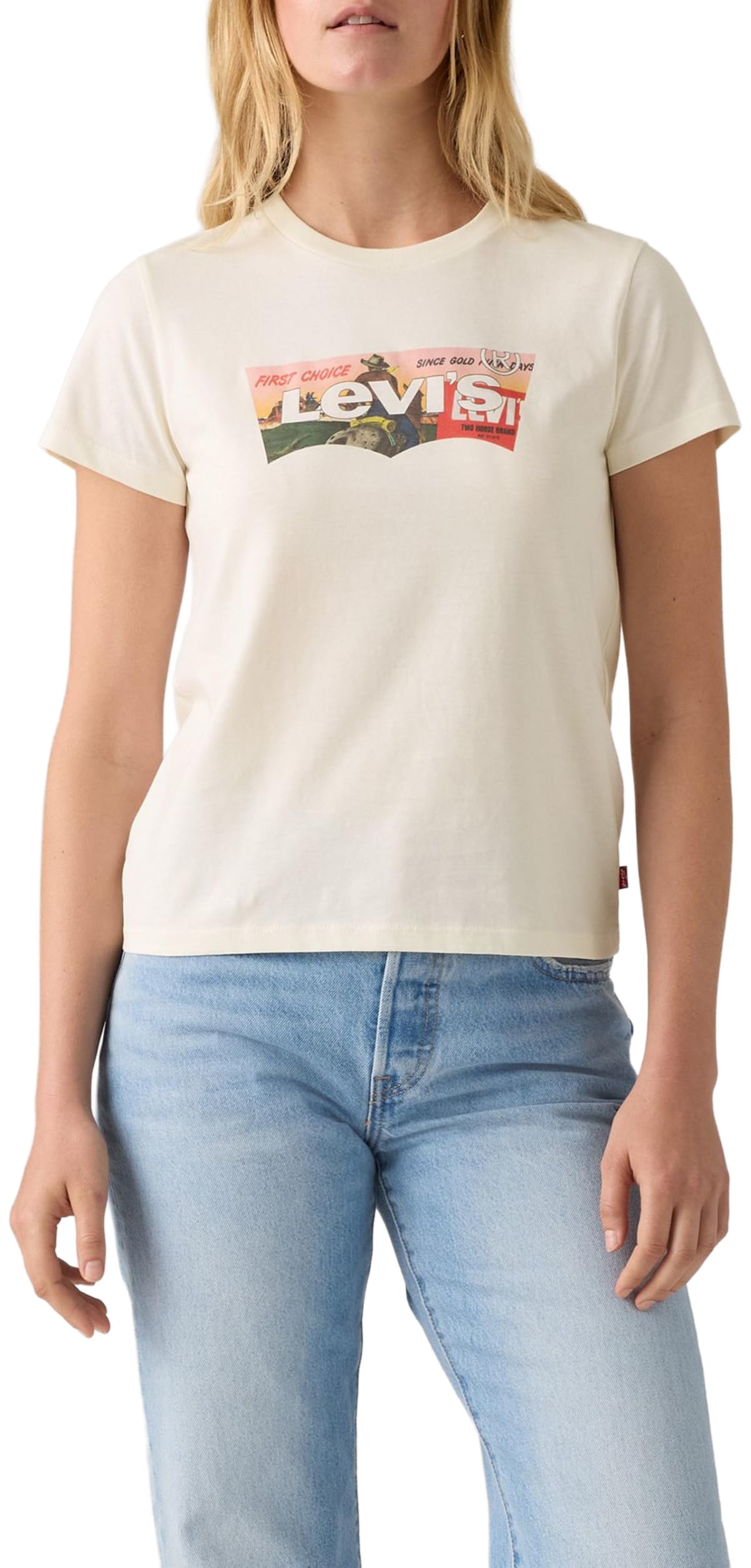Levi's The Perfect Tee Heritage Ad Bw Egret Gra, Heritage Ad Bw Egret, XS