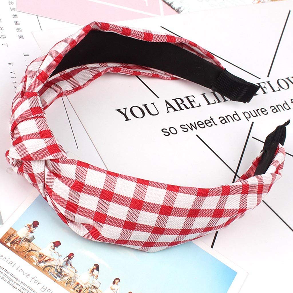 BUKEZH Womens Fashion Velvet Bow Plaid Headband New Beautiful Striped Hairband Bow Tie Velvet Wide-Brimmed Headwrap (G - Pink) : Beauty & Personal Care