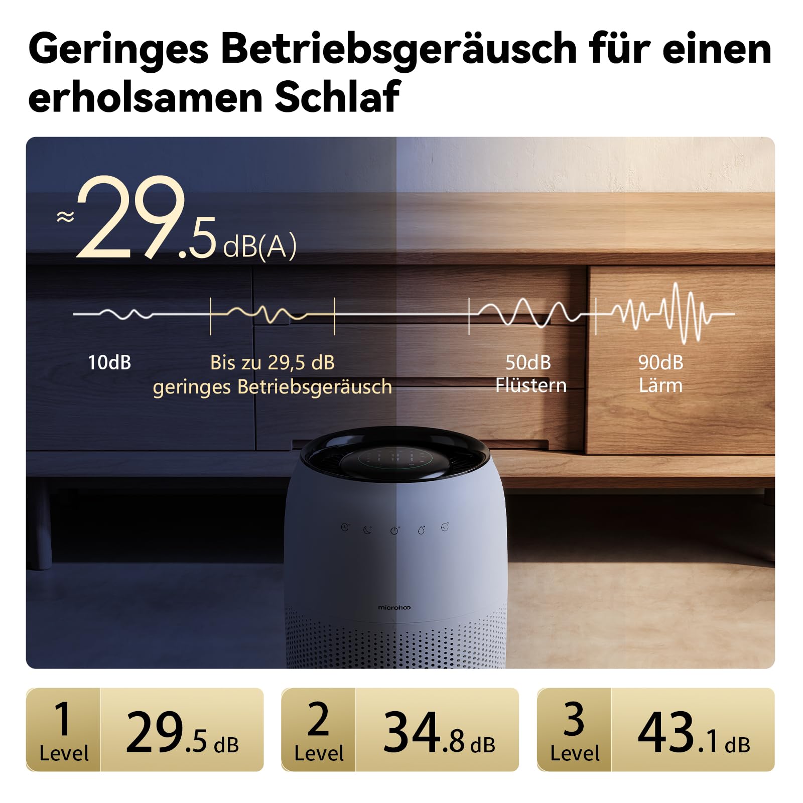 Elbe Inno Humidificateur à évaporation à froid - Purificateur d'air sans brouillard - Sans brouillard - Stérilisation UV - Ions négatifs - Pour personnes allergiques, enfants et femmes enceintes