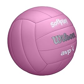 Wilson AVP Soft Play Volleyball - Official Size, Pink, 18-Panel, Machine-Sewn Construction, Butyl Rubber Bladder