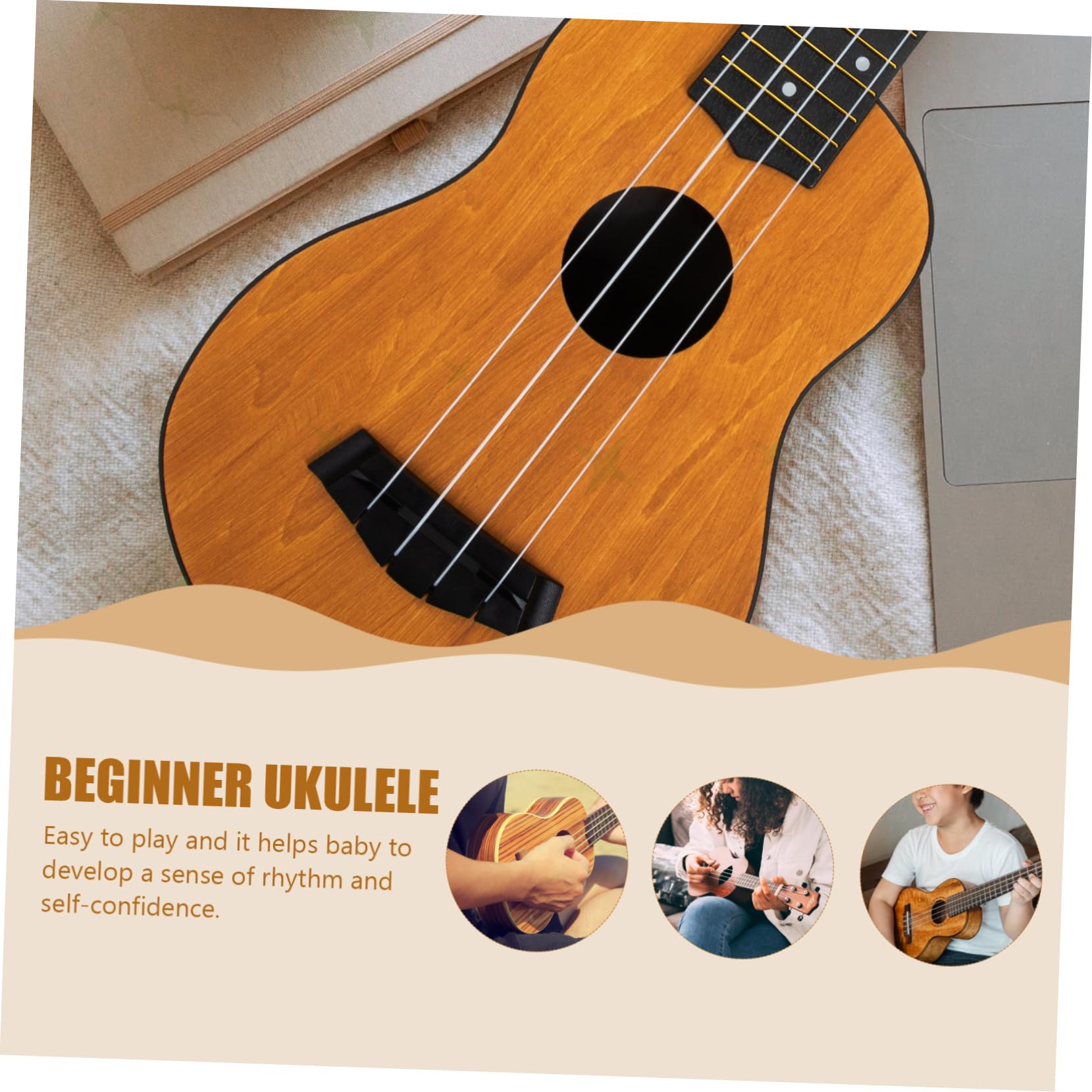 Milisten Holz Ukulele für Anfänger Kinderinstrument Instrumente Musikinstrument für Junge Mädchen Ukulelen für Anfänger