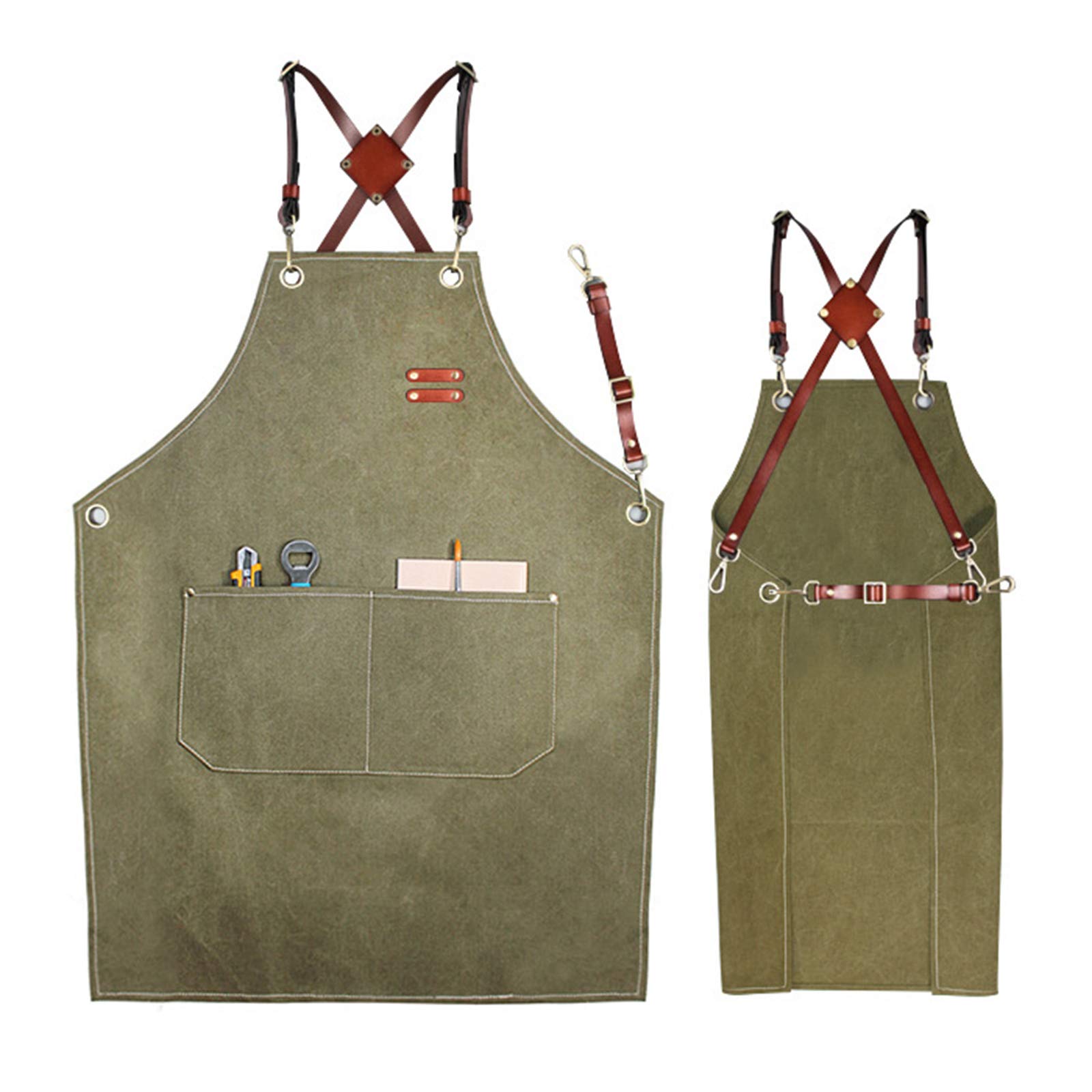 Tablier de cuisine réglable en coton et lin de haute qualité pour la cuisine, la pâtisserie, le restaurant