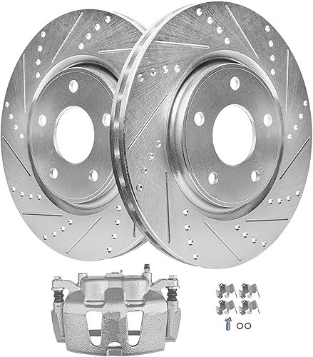 Miniatura 25 de Detroit Axle - Kit de freno trasero para Chevy Trailblazer EXT SSR Rainier GMC Envoy XUV Ascender Bravada 9-7X Frenos perforados y ranurados Rotor
