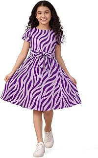 Fashion Dream Girls Fit & Flare Calf-Length Printed Dress|Fancy Western Dresses|Casual Kids Frocks Price In India