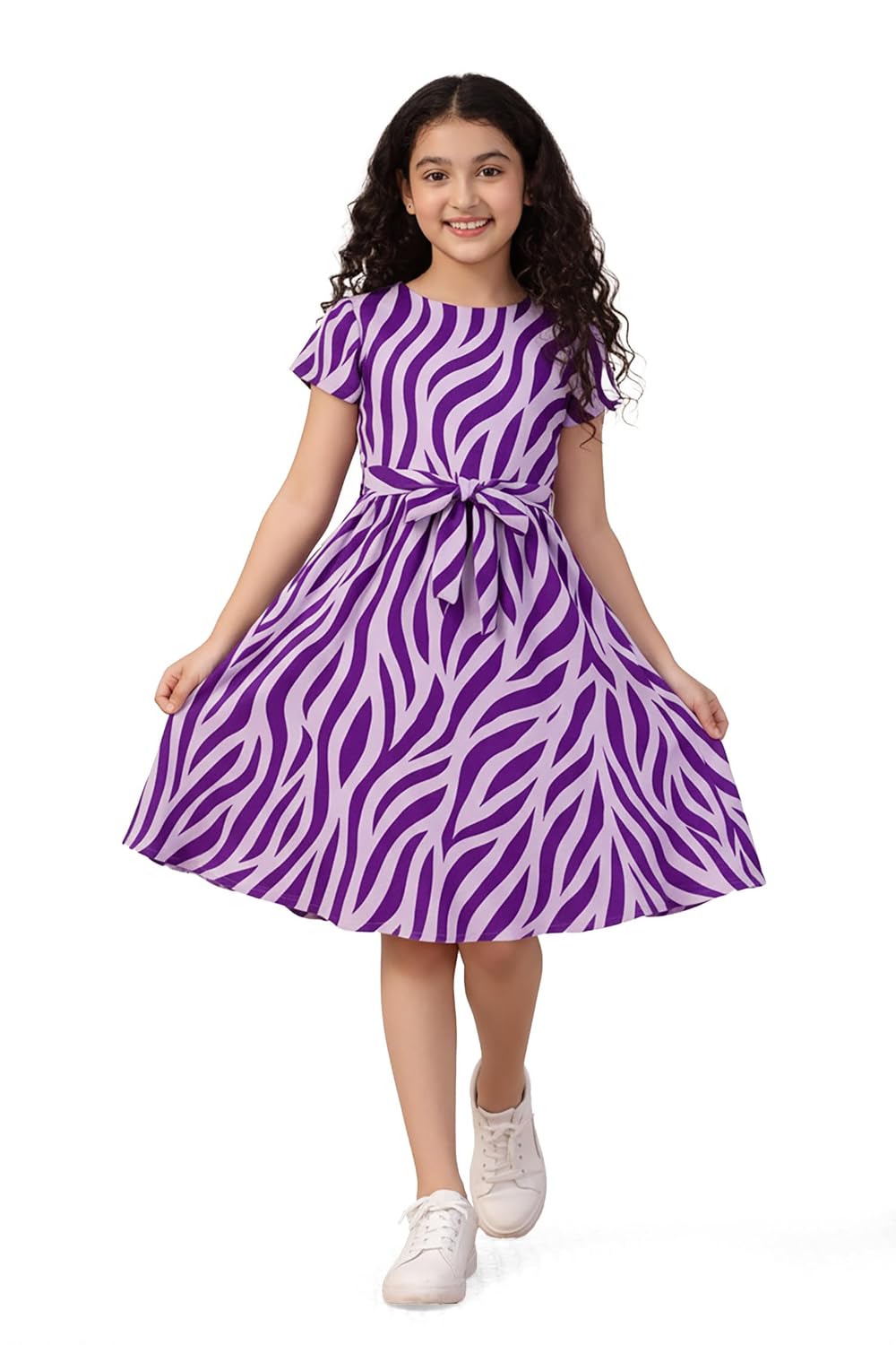 Fashion Dream Girls Fit & Flare Calf-Length Printed Dress|Fancy Western Dresses|Casual Kids Frocks - Review, Price and Buying Guide
