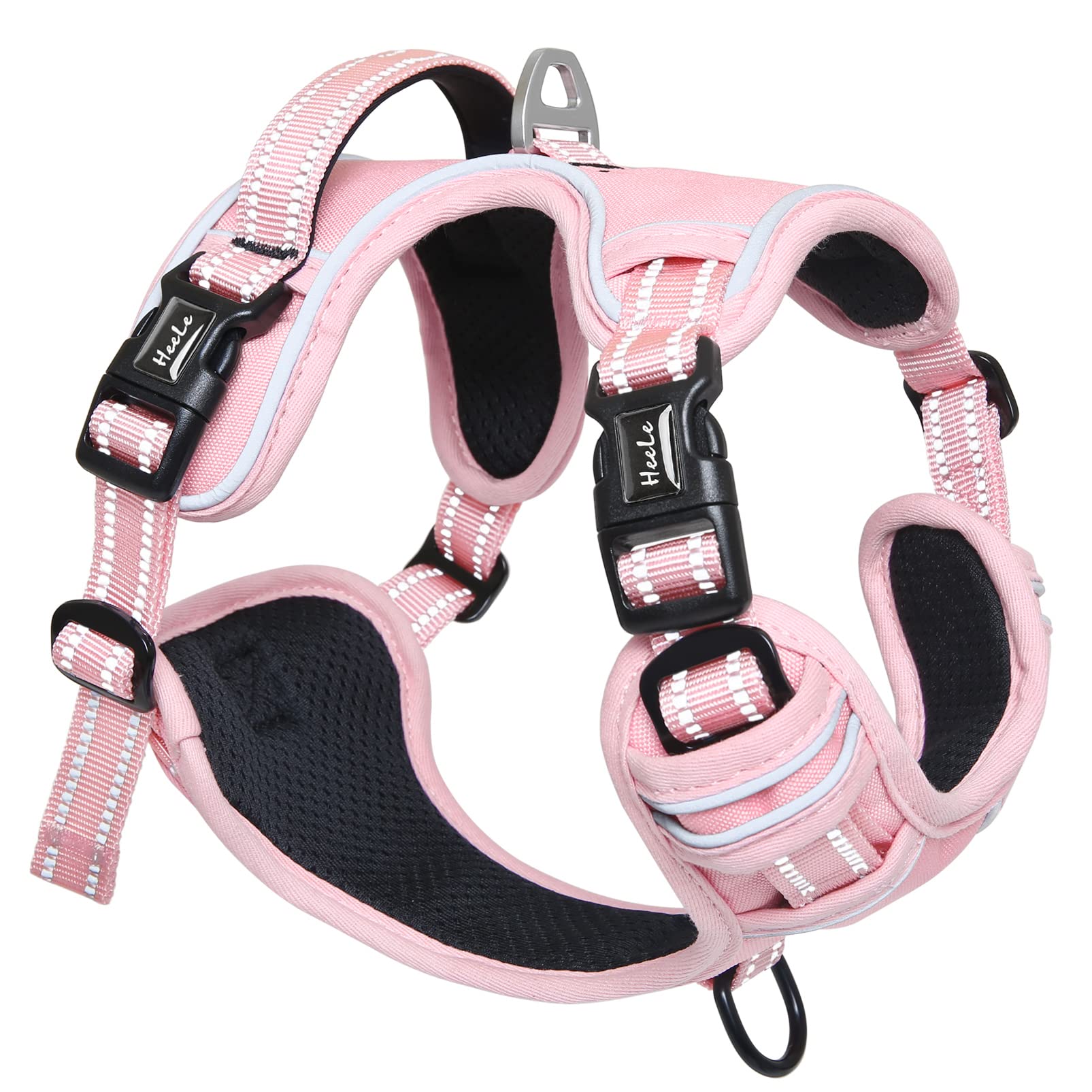 HEELE Pettorina Cane, Imbracatura Sganciata Rapido dal Collo, Pettorina Anti-tiro Riflettente e Regolabile con Maniglia Comoda, Morbida e Imbottita per Cani Piccola Media Grande, Rosa Chiaro M - 5