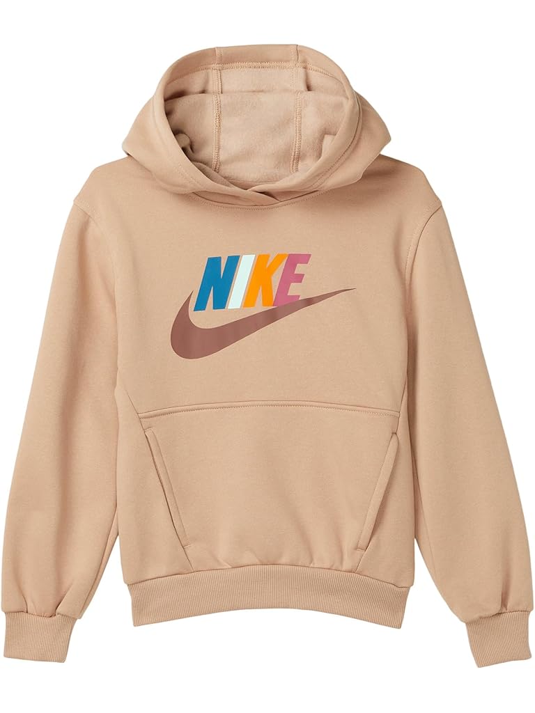 Beige Nike Sportswear Club Fleece Hoodie (Little Kid/Big Kid)