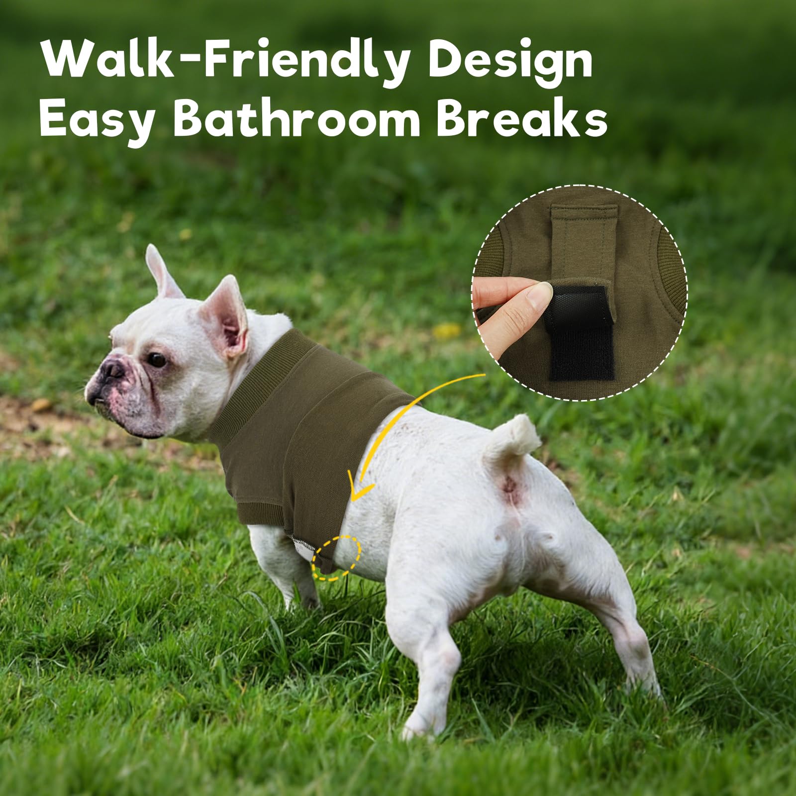 OP Body para perro de castración – Traje quirúrgico para perro | alternativa al cuello | transpirable, suave y elástico | evita lamer y rascar | Para perros y perras, verde ejército XL