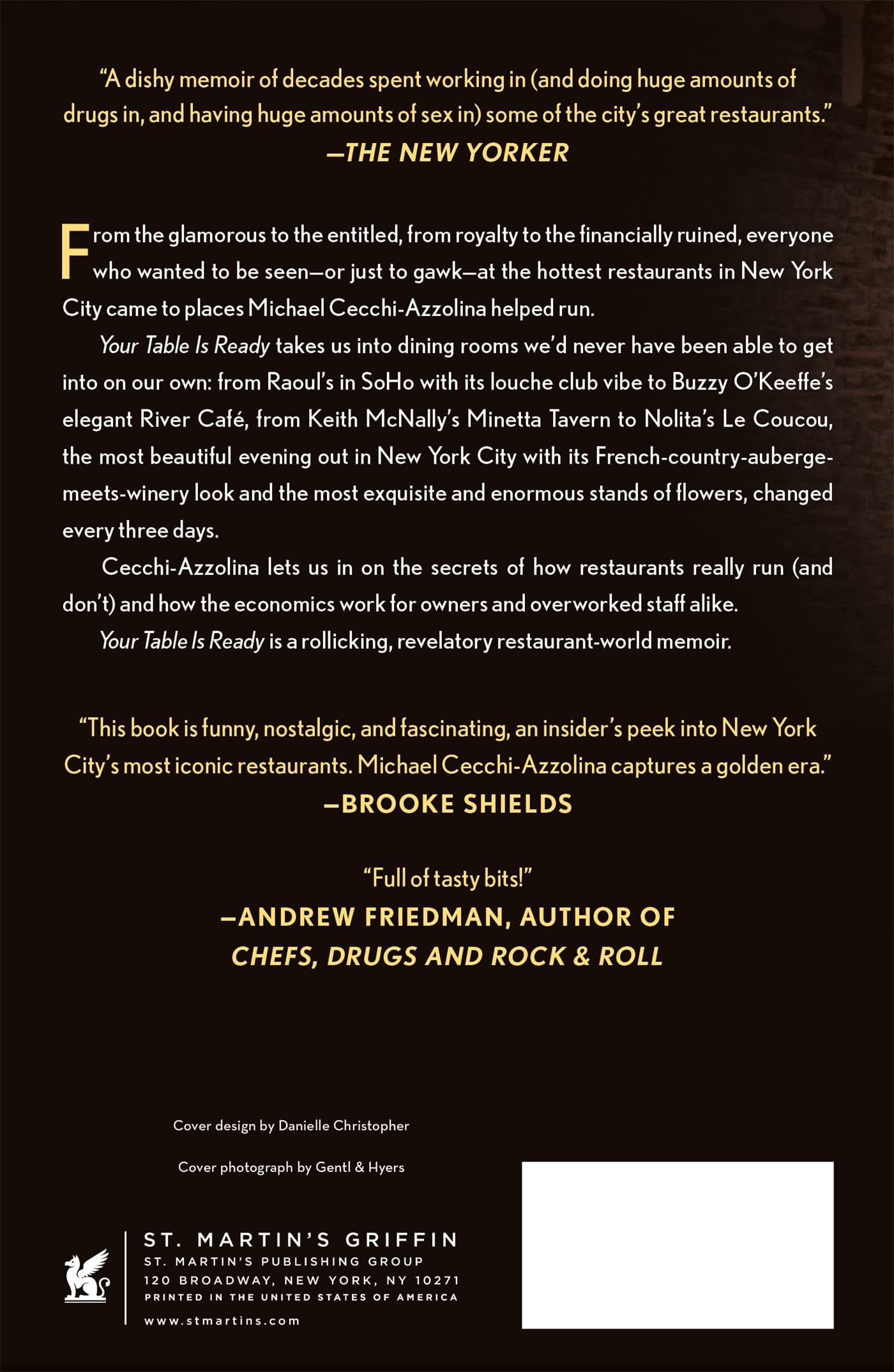 Your Table Is Ready: Tales of a New York City Maître D'