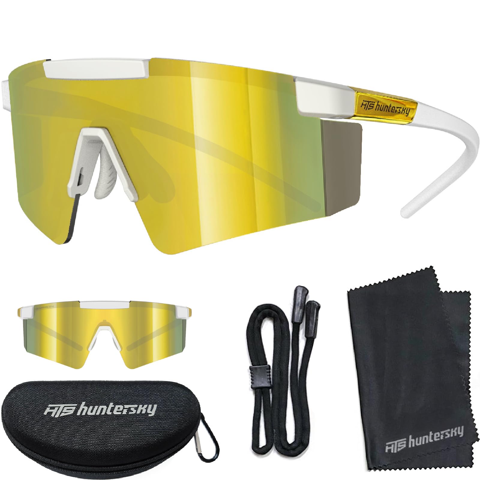 HTS HUNTERSKY Huntersky Z87 UV400 Occhiali da sole per uomo e donna, per corsa, ciclismo, baseball, sport all'aria aperta
