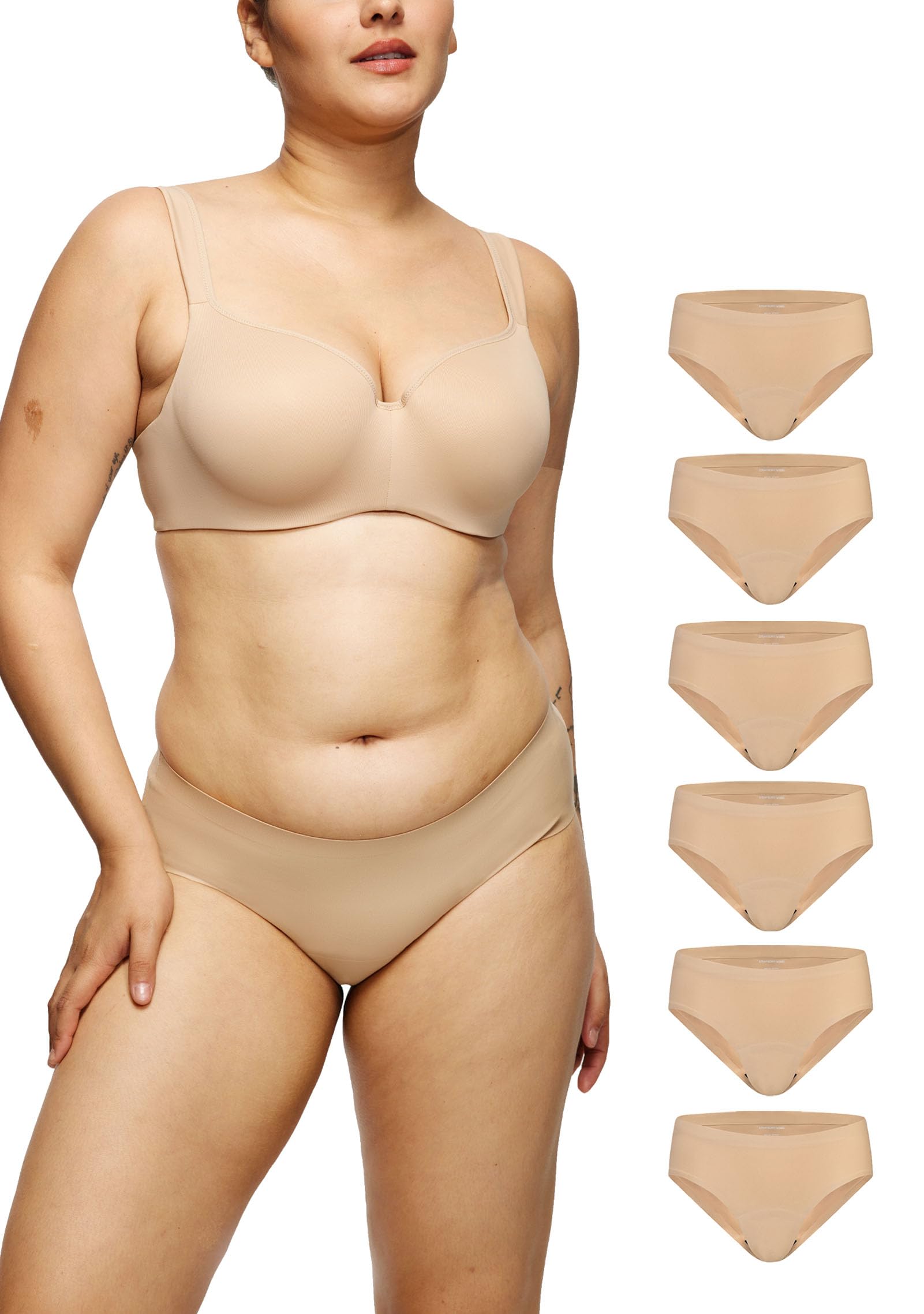 LEAKPROOF2 0 Seamless Bikini Period Underwear for Women Period Panties Holds 6 Tampons Mild Incontinence Leak Proof Underwear