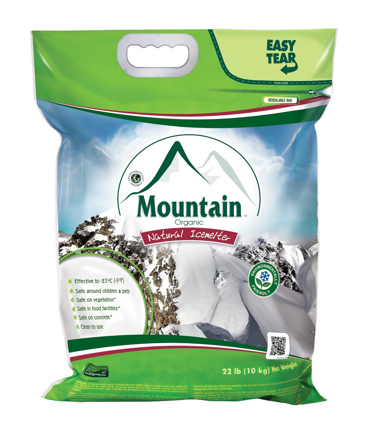 Mountain Organic All Natural Ice Melt Child, Pet, Plant and Concrete Safe Fast Acting 22 Pound Bag