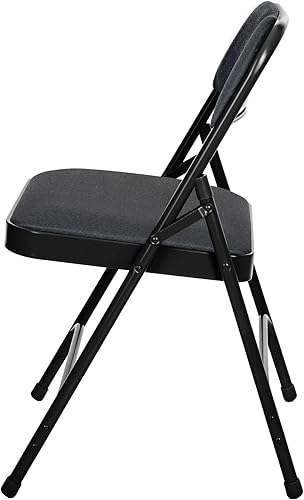 Miniatura 5 de OEF Furnishings Serie OEF2200 - Sillas plegables de doble bisagra acolchadas de tela de alta calidad para servicio pesado (paquete de 4, negro Negro