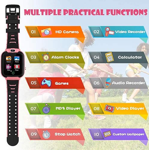 Miniatura 6 de CMKJ Reloj inteligente para niños con 14 juegos reloj de juguetes para niños con cámara y reproductor de MP4 pantalla táctil regalo para niñas y