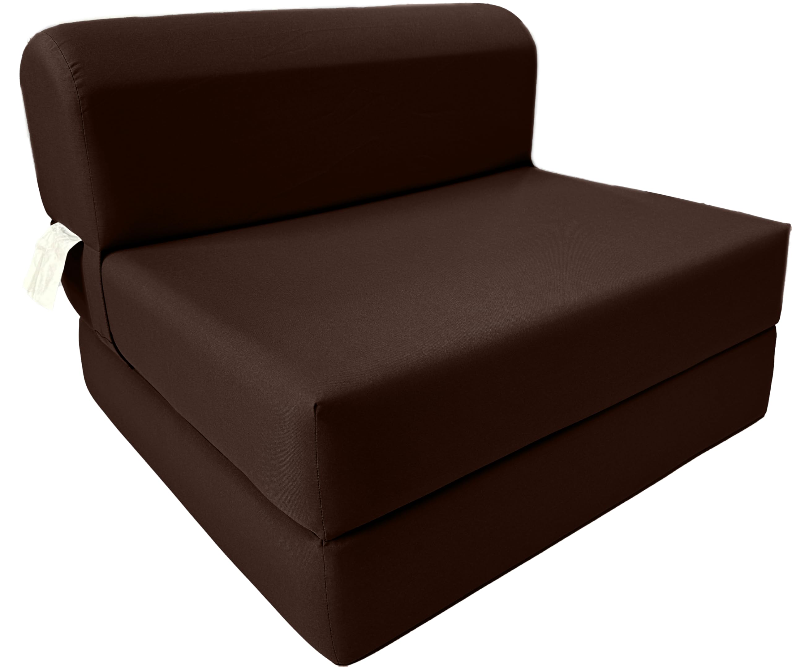 D&amp;D Futon Furniture Sleeper Chair Folding Bed, Studio Sofa Guest Folded Mattress, High Density Foam (70 x 32 x 6, Brown)